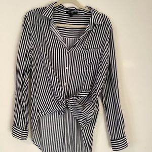 Navy & White Button Down